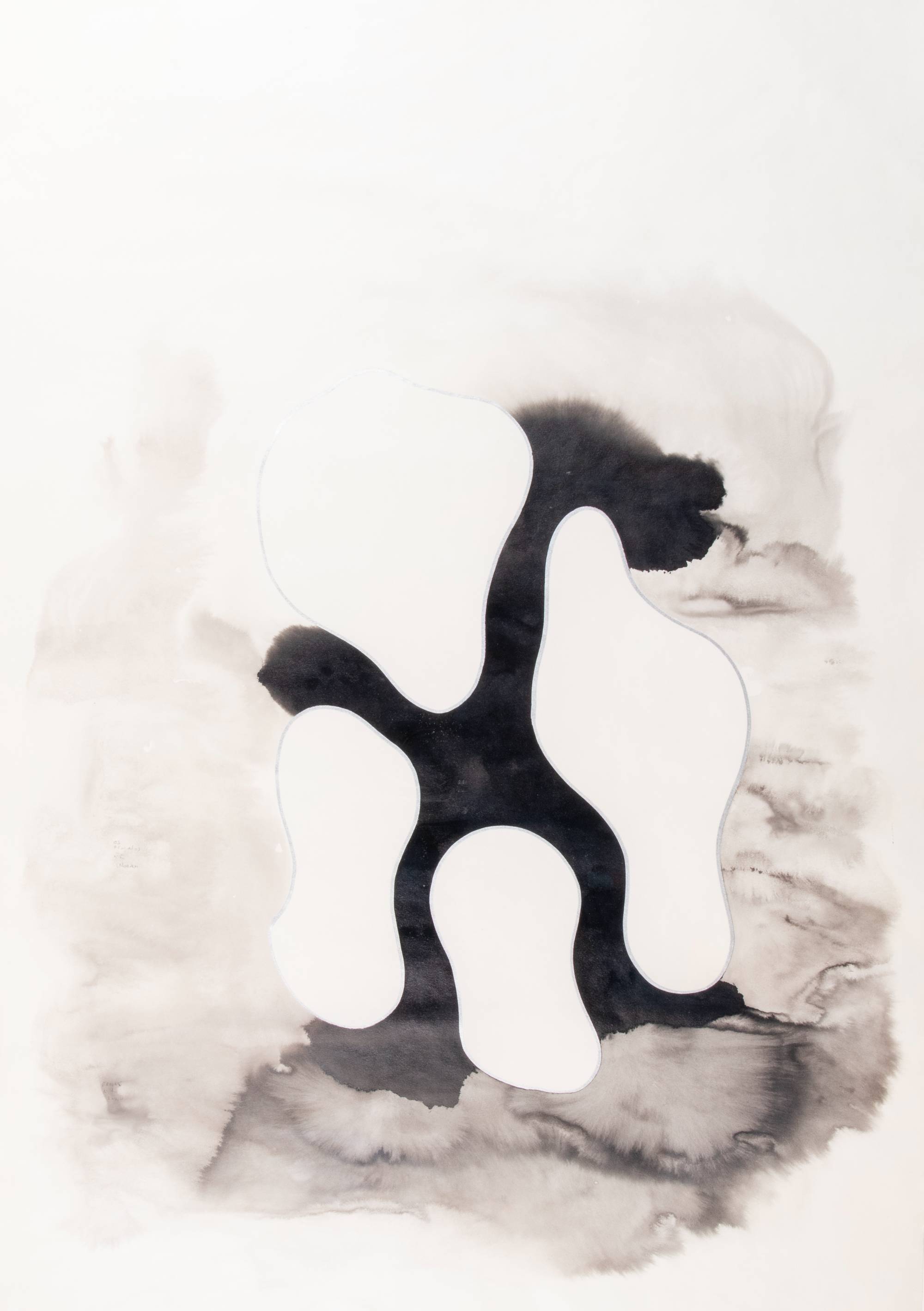 Black and white abstract painting